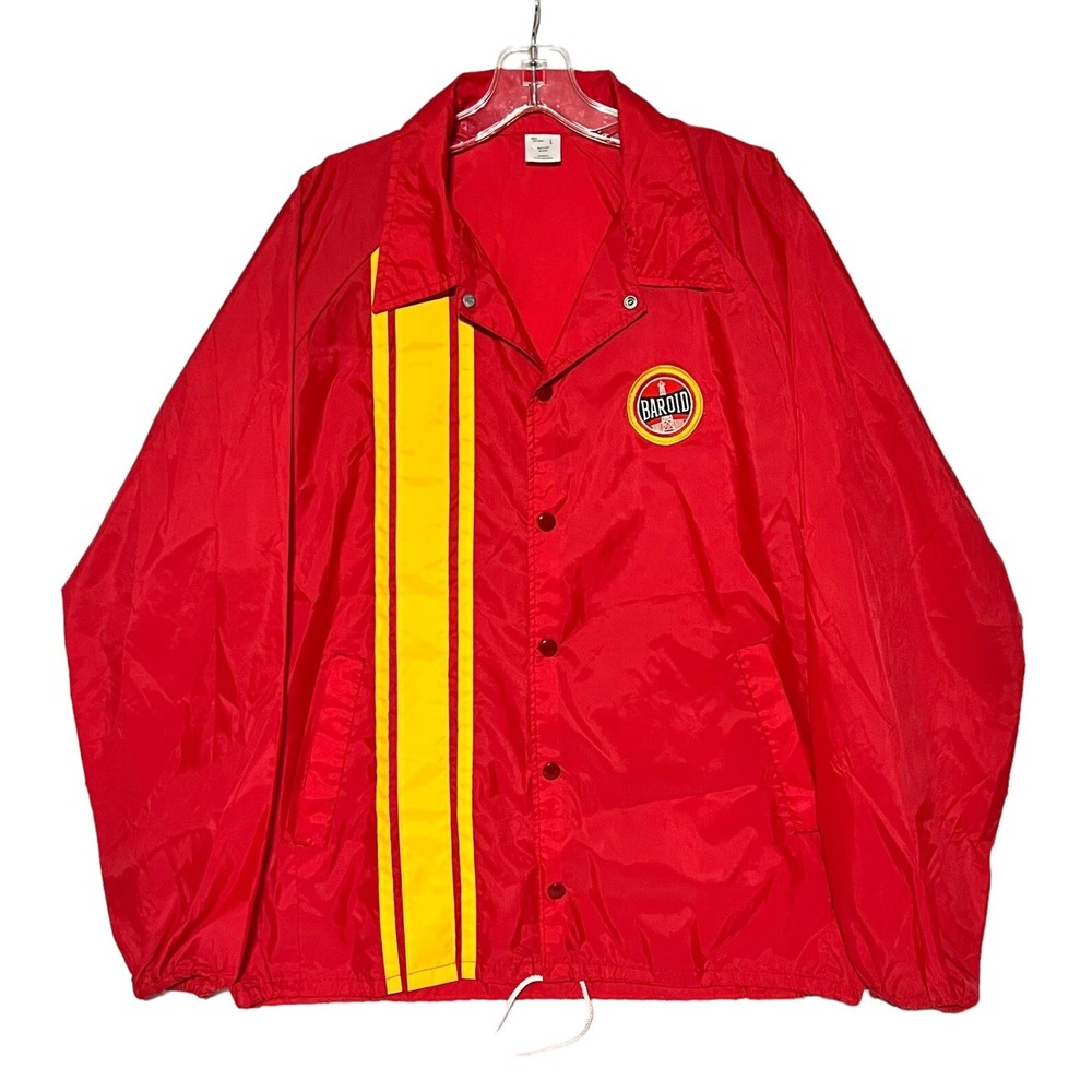 Vintage BAROID Oil Drilling RIG Industrial Red Windbreaker Jacket In MINT Size L
